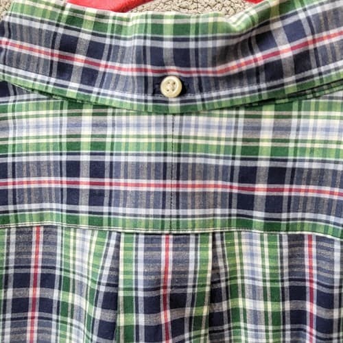 Ralph Lauren Mens Shirt Blue Green Check XL Cotton Classic Green Little Pony - Thumbnail 4