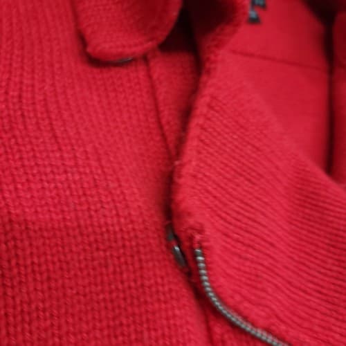 Carole Little Womens Sweater Jacket Red M Wool Blend Heavy Knit Zippers Snaps - Thumbnail 7