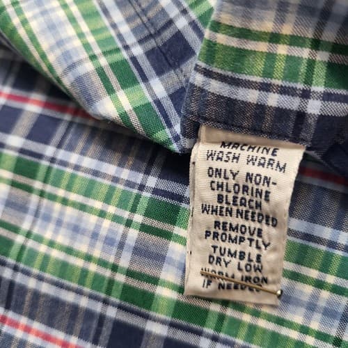 Ralph Lauren Mens Shirt Blue Green Check XL Cotton Classic Green Little Pony - Thumbnail 5