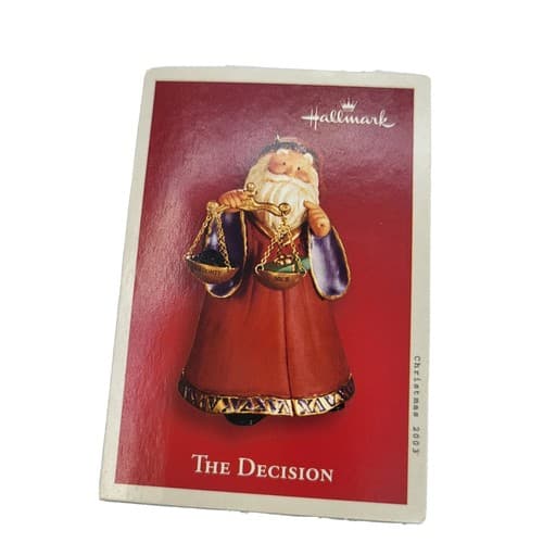 Hallmark Keepsake Ornament 2003 THE DECISION Santa Weighing Coal or Present NEW - Thumbnail 6