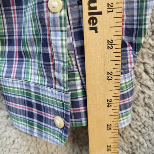 Ralph Lauren Mens Shirt Blue Green Check XL Cotton Classic Green Little Pony - Thumbnail 11
