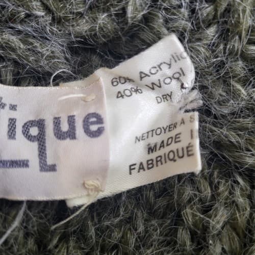 Avantique Italian Womens Sweater Deep Green S Acrylic Wool Pom Poms Cropped Boho - Thumbnail 10
