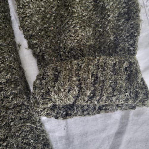 Avantique Italian Womens Sweater Deep Green S Acrylic Wool Pom Poms Cropped Boho - Thumbnail 8