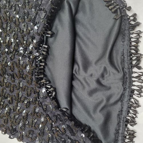 Little Black Dress Full Sequins Short Off Shoulder S Party Wedding Glamour Sexy - Thumbnail 10