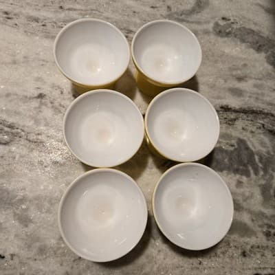 Vintage Hazel Atlas Lot 7 Moderntone Sherbert Cups Berry Dishes Yellow Blue - Thumbnail 7