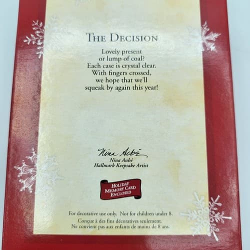 Hallmark Keepsake Ornament 2003 THE DECISION Santa Weighing Coal or Present NEW - Thumbnail 8