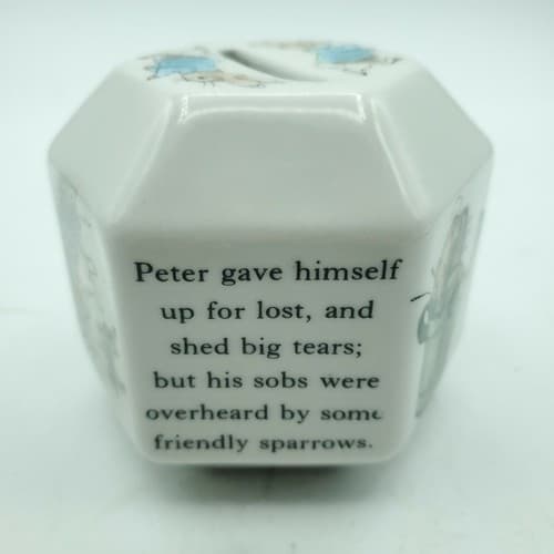Wedgwood Peter Rabbit Coin Bank Hexagonal Beatrix Potter Vintage 1991 Baby Gift - Thumbnail 4