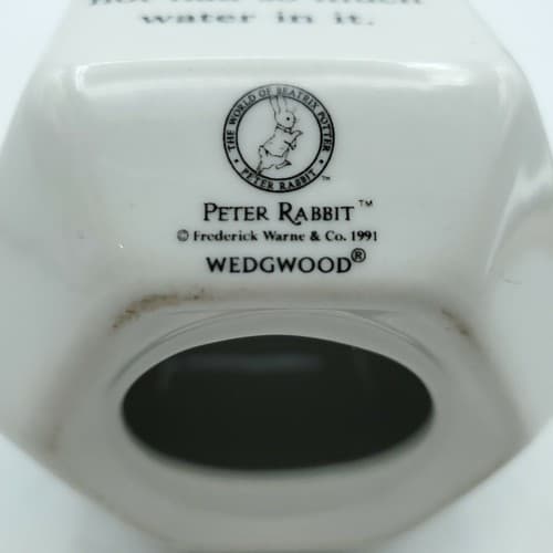 Wedgwood Peter Rabbit Coin Bank Hexagonal Beatrix Potter Vintage 1991 Baby Gift - Thumbnail 8