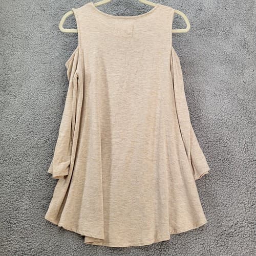 Cupio Womens Top Blouse M Cold Shoulder Long Sleeves Viscose Spandex Flowey - Thumbnail 4