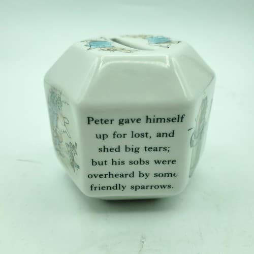 Wedgwood Peter Rabbit Coin Bank Hexagonal Beatrix Potter Vintage 1991 Baby Gift - Thumbnail 9