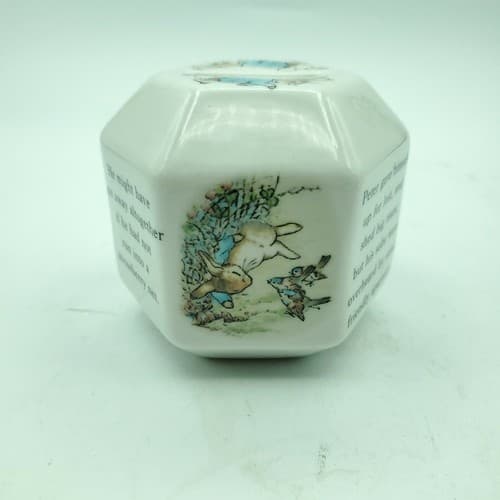 Wedgwood Peter Rabbit Coin Bank Hexagonal Beatrix Potter Vintage 1991 Baby Gift - Thumbnail 6