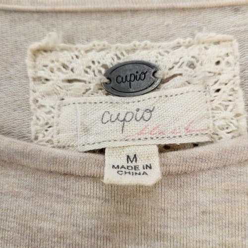 Cupio Womens Top Blouse M Cold Shoulder Long Sleeves Viscose Spandex Flowey - Thumbnail 7
