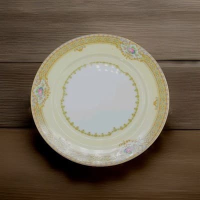 Vintage Meito Bread & Butter Plates ANNETTE Set/4 Floral Gold Trim Japanese EUC - Image 1