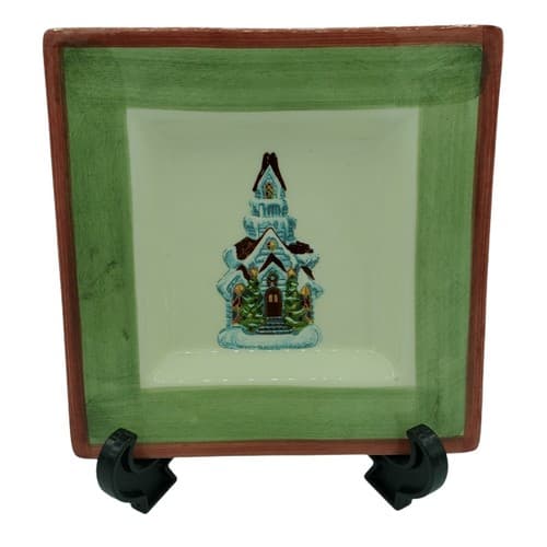 Christopher Radco Square Plate Trinket Candy Dish Pillar Candleholder 6in Gift - Image 1