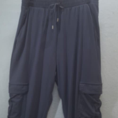 New Mix Womens Pants Black 1XL Joggers Running Pockets Elastic Waist New - Thumbnail 2
