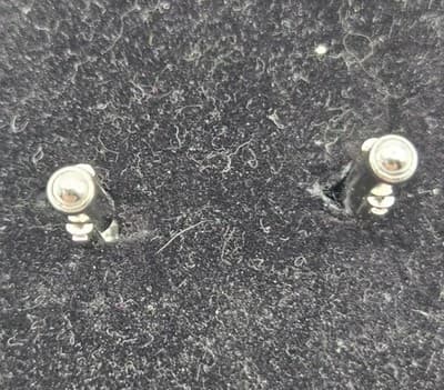 VTG Silvertone Mesh Wrap Cufflinks Square Rhinestone Centers Dressy Freeform - Thumbnail 7