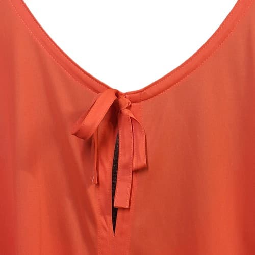 Flair Lingerie Gown M Coral Low Back Slit Front Slip Nylon Union Made Vtg 60s - Thumbnail 2
