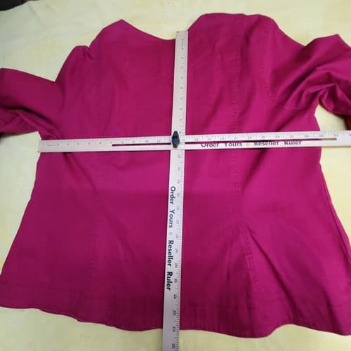 Hearts of Palm Womens Jacket Top Blouse 3X Deep Red Swing Steel Embellishments - Thumbnail 10