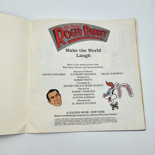 Golden Book Who Framed Roger Rabbit Paperbock 1988 Vintage Colorful Graphics - Thumbnail 6