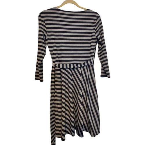 Bailey 44 Womens Dress Black Gray S Rayon Spandex Slimming Comfort Striped - Thumbnail 2