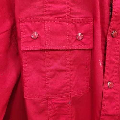 Montero Jeans Mens Shirt Red 3XL Embroidered Iron Cross Cotton Epaulets Paisley - Thumbnail 8