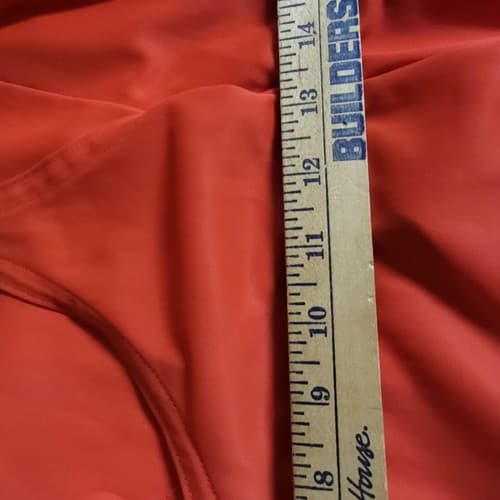 Flair Lingerie Gown M Coral Low Back Slit Front Slip Nylon Union Made Vtg 60s - Thumbnail 12