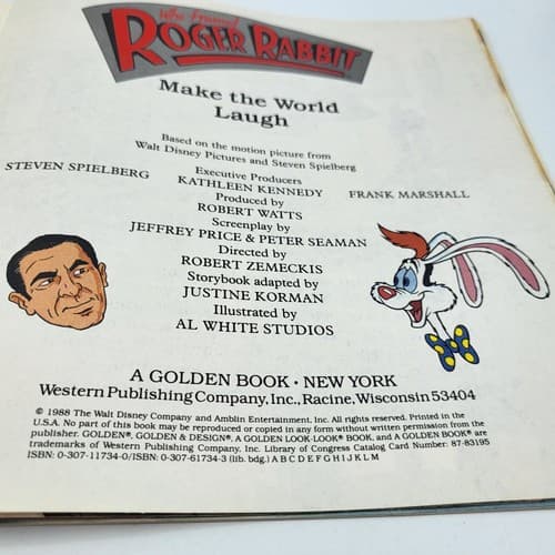 Golden Book Who Framed Roger Rabbit Paperbock 1988 Vintage Colorful Graphics - Thumbnail 7
