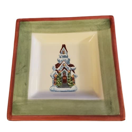 Christopher Radco Square Plate Trinket Candy Dish Pillar Candleholder 6in Gift - Thumbnail 3
