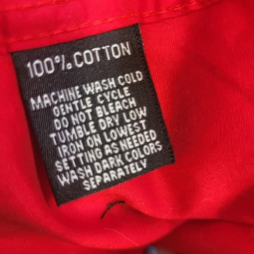 Montero Jeans Mens Shirt Red 3XL Embroidered Iron Cross Cotton Epaulets Paisley - Thumbnail 14