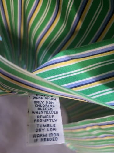 Ralph Lauren Mens Shirt Button Down Green Stripe XXL Cotton Classic Fit - Thumbnail 8