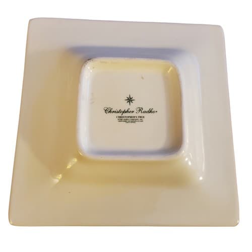Christopher Radco Square Plate Trinket Candy Dish Pillar Candleholder 6in Gift - Thumbnail 4