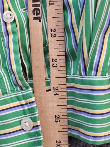 Ralph Lauren Mens Shirt Button Down Green Stripe XXL Cotton Classic Fit - Thumbnail 11