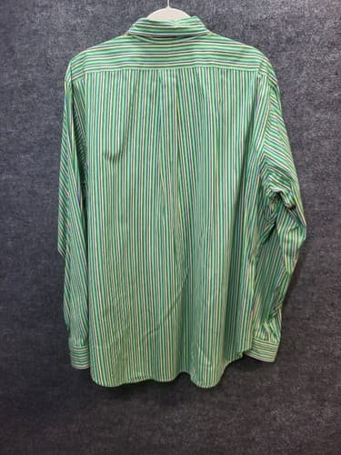 Ralph Lauren Mens Shirt Button Down Green Stripe XXL Cotton Classic Fit - Thumbnail 6