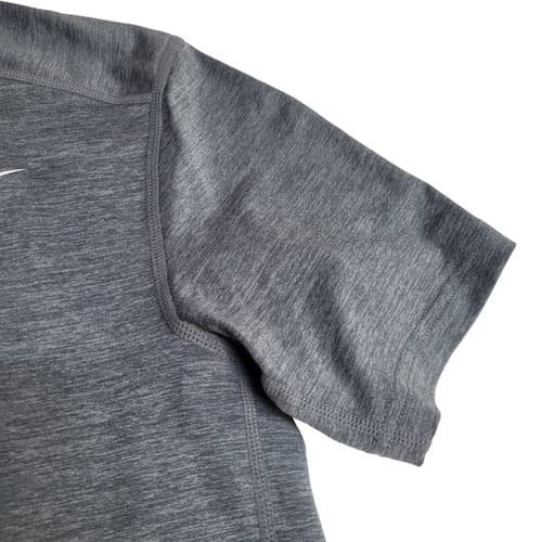 Nike Dri-Fit Womens Fitted Shirt Gray M Polyester White Logo Gym Tee Scoop Neck - Thumbnail 5