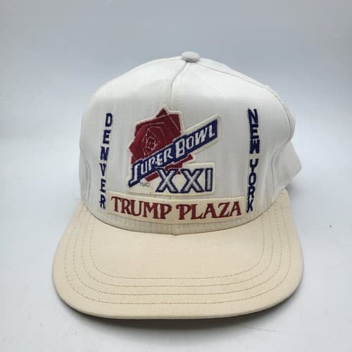 Super Bowl XXI Hat Cap Snapback 1986 Denver New York Rose Bowl Trump Plaza - Thumbnail 9