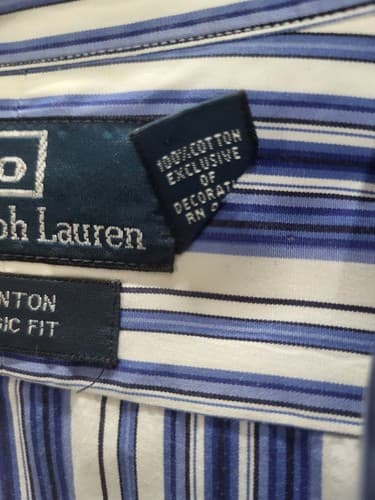Ralph Lauren Stanton Shirt Blue Multi-Stripe XXL Cotton Classic Fit Little Pony - Thumbnail 11