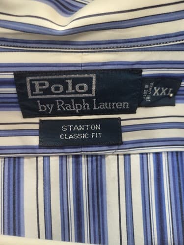 Ralph Lauren Stanton Shirt Blue Multi-Stripe XXL Cotton Classic Fit Little Pony - Thumbnail 2