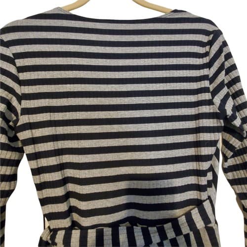 Bailey 44 Womens Dress Black Gray S Rayon Spandex Slimming Comfort Striped - Thumbnail 7