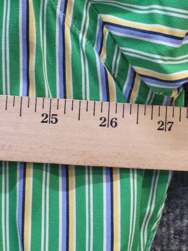 Ralph Lauren Mens Shirt Button Down Green Stripe XXL Cotton Classic Fit - Thumbnail 9