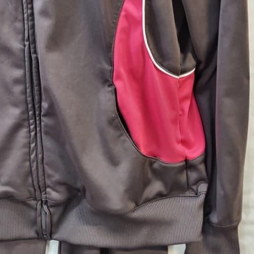 Reebok Womens 2PC Track Suit Brown Pink XL Polyester Jacket & Pants Knit Cuffs - Thumbnail 5