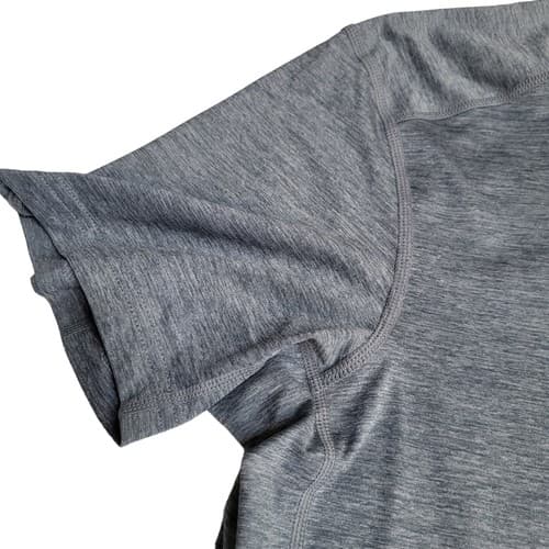 Nike Dri-Fit Womens Fitted Shirt Gray M Polyester White Logo Gym Tee Scoop Neck - Thumbnail 4