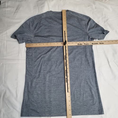 Nike Dri-Fit Womens Fitted Shirt Gray M Polyester White Logo Gym Tee Scoop Neck - Thumbnail 11
