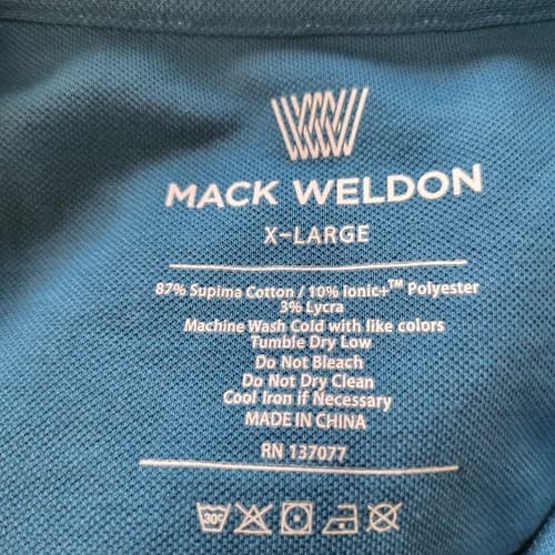 Mack Weldon Mens Golf Shirt Blue XL Supino Cotton Casual Workwear Comfortable - Thumbnail 6