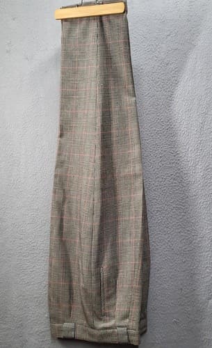 Giorgio Sant’Angelo Womens Pants Trousers 12 Vintage Brown Check Wool Menswear - Thumbnail 7