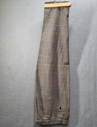 Giorgio Sant’Angelo Womens Pants Trousers 12 Vintage Brown Check Wool Menswear - Thumbnail 5