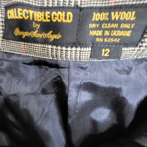 Giorgio Sant’Angelo Womens Pants Trousers 12 Vintage Brown Check Wool Menswear - Thumbnail 15