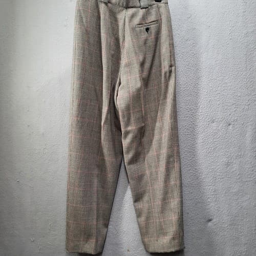 Giorgio Sant’Angelo Womens Pants Trousers 12 Vintage Brown Check Wool Menswear - Thumbnail 4