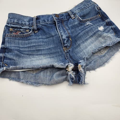 Hollister Womens Juniors Jean Shorts 5 Cotton Distressed Denim Cutoffs - Thumbnail 2
