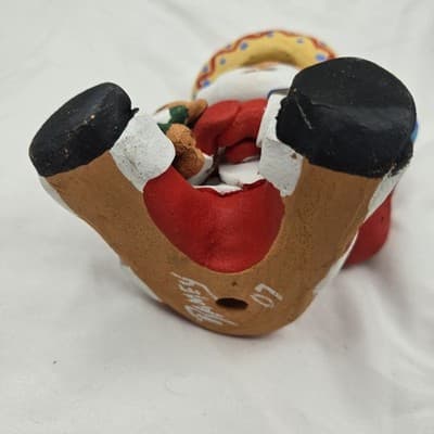 Ramey Pottery Santa Claus Storyteller Three Kids Presents Sack Signed Folk Art - Thumbnail 10