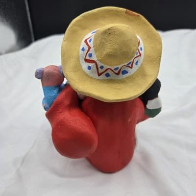 Ramey Pottery Santa Claus Storyteller Three Kids Presents Sack Signed Folk Art - Thumbnail 16